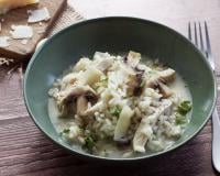 Risotto de poulet aux champignons