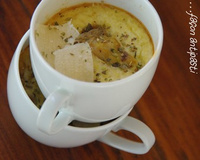 Moelleux au parmesan et aux artichauts façon antipasti
