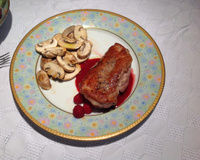 Magret de canard à l'orange et framboise