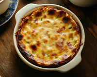 Cocotte de flan de poireaux au jambon