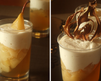 Verrines poire-fenouil sur une gelée de Monbazillac