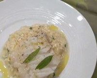 Pavé de lieu à la verveine et son risotto