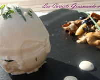 Chaud-froid de volaille à l'estragon, girolles poêlées