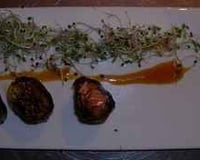 Saumon croustillant, réduction de soja et balsamique