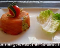Mousse de courgettes sur lit de saumon fumé