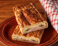 Feuilleté au jambon, aux champignons et à l'emmental