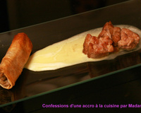 Ris de veau croustillant, nem de cèpes et sauce à la cardamome