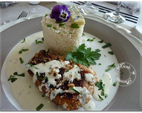 Dos de cabillaud pané au noix sauce fourme d'Ambert