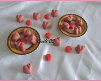 Chocolats fourrés à base d'une ganache à la fraise tagada