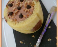 Biscuit Joconde, mousse aux 2 chocolats et cœur fondant