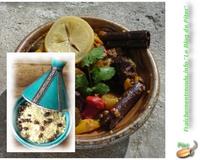 Base tajine et couscousA la différence de la sauce du couscous qui contient de l'eau et ressemble à du pot-au-feu, ici la sauce est produite uniquement par le jus des…