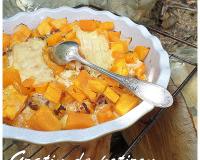 Une tartiflette qui étonne ou les pommes de terre sont remplacées par du potiron.