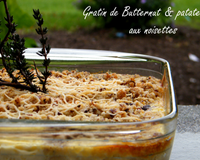 Gratin de courge butternut & patate douce aux noisettes