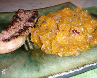 Compotée de potiron à l'ail et aux échalotes