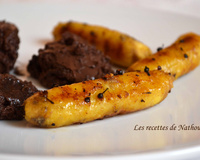 Bananes frécinettes grillées au poivre Voatsiperifery et mousse au chocolat noir