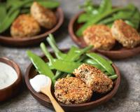 Pour une assiette complète, j’aime accompagner ces croquettes de légumes verts de saison simplement cuits à la vapeur ou à l’eau…