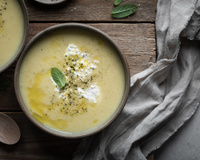 Velouté de brocolis au boursin ail et fines herbes