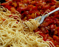 Sauce végétarienne aigre-douce aux deux poivrons