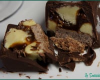 Barre glacée et craquante au chocolat et vanille et caramel façon Mars sans gluten