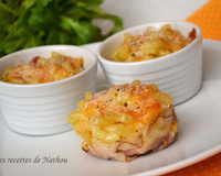 Mini-gratins de pâtes au lard et aux 3 fromages