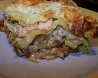 Lasagnes au saumon et poireaux