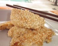 Loche castex aux graines de sésame et sa sauce caldoche