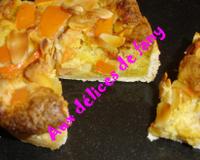 Tarte brisée avec une crème frangipane et Kaki Persimon.