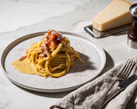 Les véritable pâtes Carbonara (sans crème) du Chef Diego Accettulli
