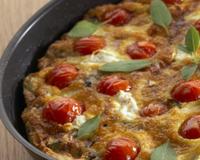 Une frittata très gourmande, au chèvre et tomates cerises ! Un vrai régal !