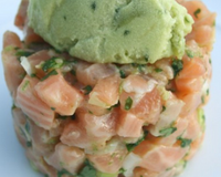 Tartare de saumon et sorbet à l'avocat