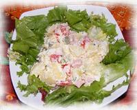Salade de pomme de terre au jambon, tomates, cornichons, oeufs