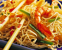 Nouilles aux asperges et crevettes