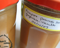 Compote pommes, poires, gingembre confit et vanille