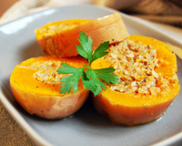 Courge butternut farcie au veau épicé