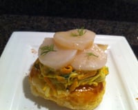 Tartelette feuilletée aux noix de saint-jacques