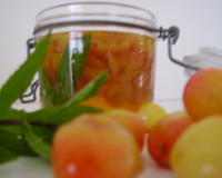 Confiture de cerises à la menthe