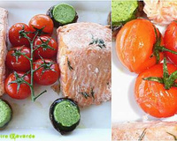 Papillotes de saumon aux champignons farcis tomates confites