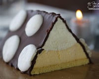 Bûche de Noël au chocolat blanc et aux fruits de la passion