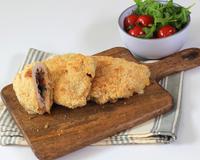 Un cordon-bleu revisité au roquefort et tomates séchées.