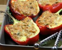 Poivrons Rouges farcis au Thon et au fromage râpé Sublime Filante Giovanni Ferrari
