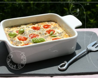 Gratin de tomates cerises, féta, origan et basilic