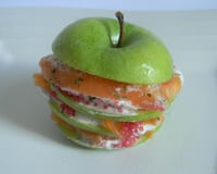 Carpaccio de pommes à la truite fumée