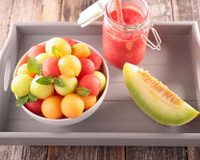 Duo de billes de melon et pastèque