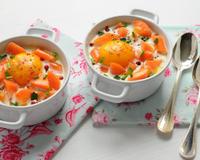De délicieux oeufs cocotte aux carottes pour beaucoup de gourmandise.Une recette proposée par Isa-Marie du blog 'Grelinette et Cassolettes'.
