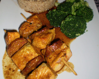 Brochettes de saumon et chorizo