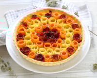 Tarte multicolore fleurs de carottes