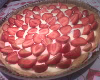 Tarte aux fraises sur son lit de crème patissière