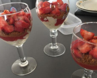Coupe aux fraises, effet tiramisu