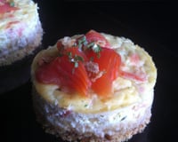 Cheesecake à la truite fumée et fines herbes