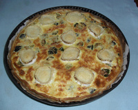 Tarte légère aux courgettes, jambon et chèvre gratiné